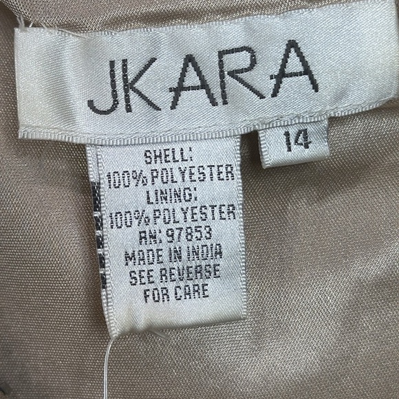 (R3) JKARA vintage Size 14 Full Length Champagne Beaded Formal Dress NWT - Picture 7 of 13